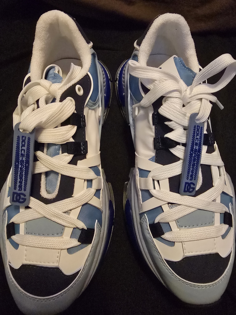 Dolce & Gabbana White, Light Blue and Navy Kids Sneakers